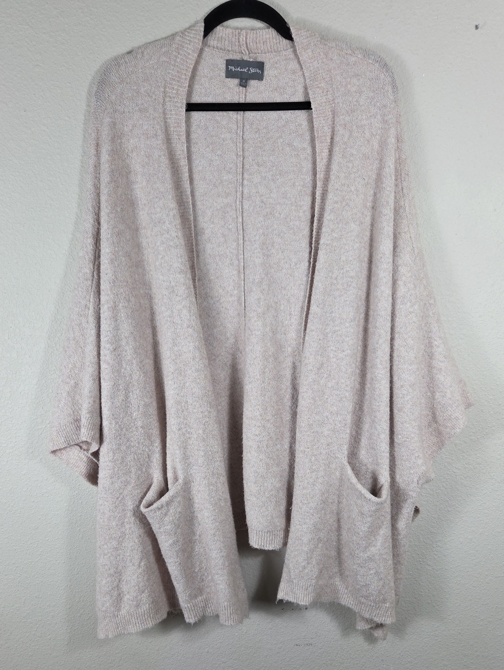 Michael Stars Cozy Knit Cape sweater with Pockets Merino Wool Blend Size M